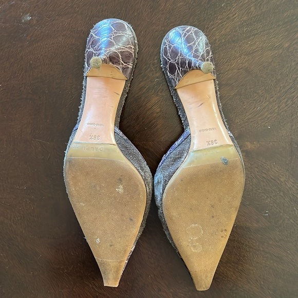 Authentic Prada linen and croc mules - Picture 2 of 2